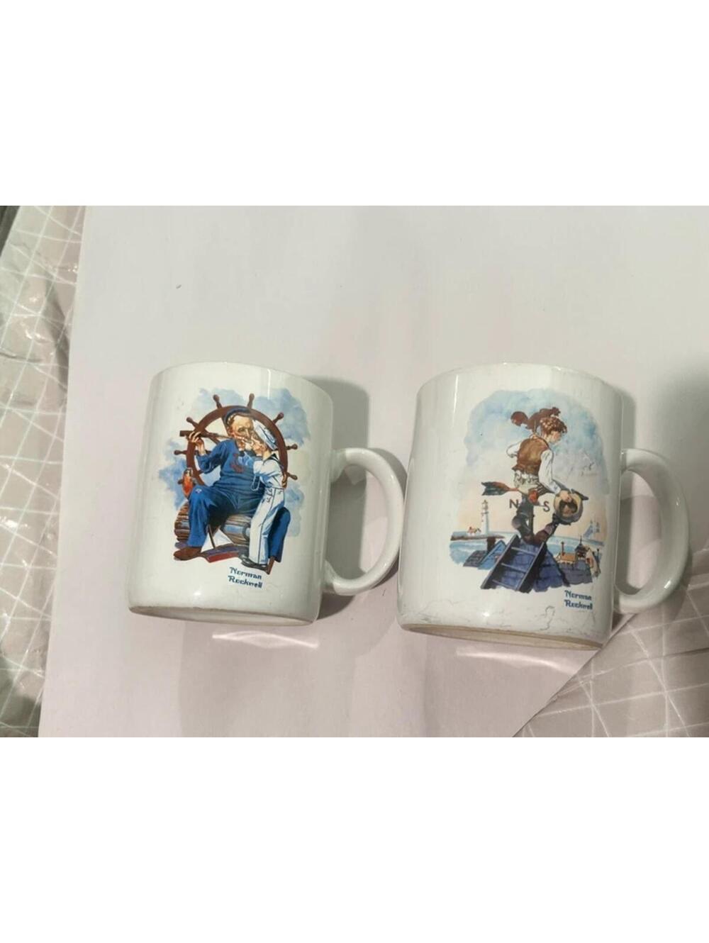 2 Norman Rockwell mugs vintage